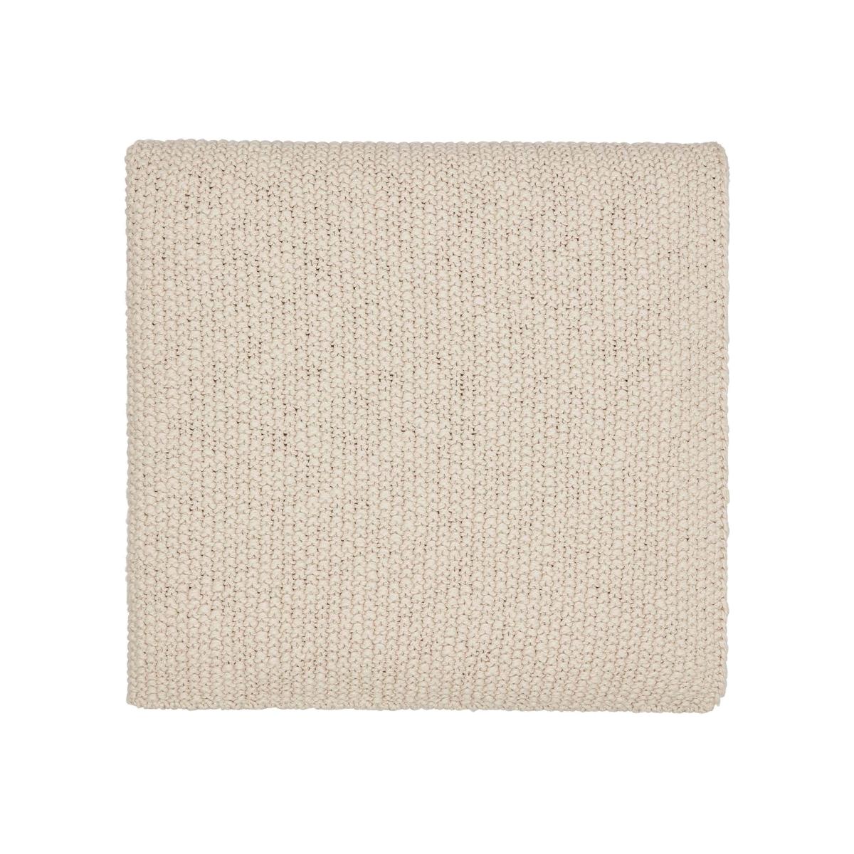 Drift Organic Knit Throw By Murmur in Linen Cream 130x170cm – image 1