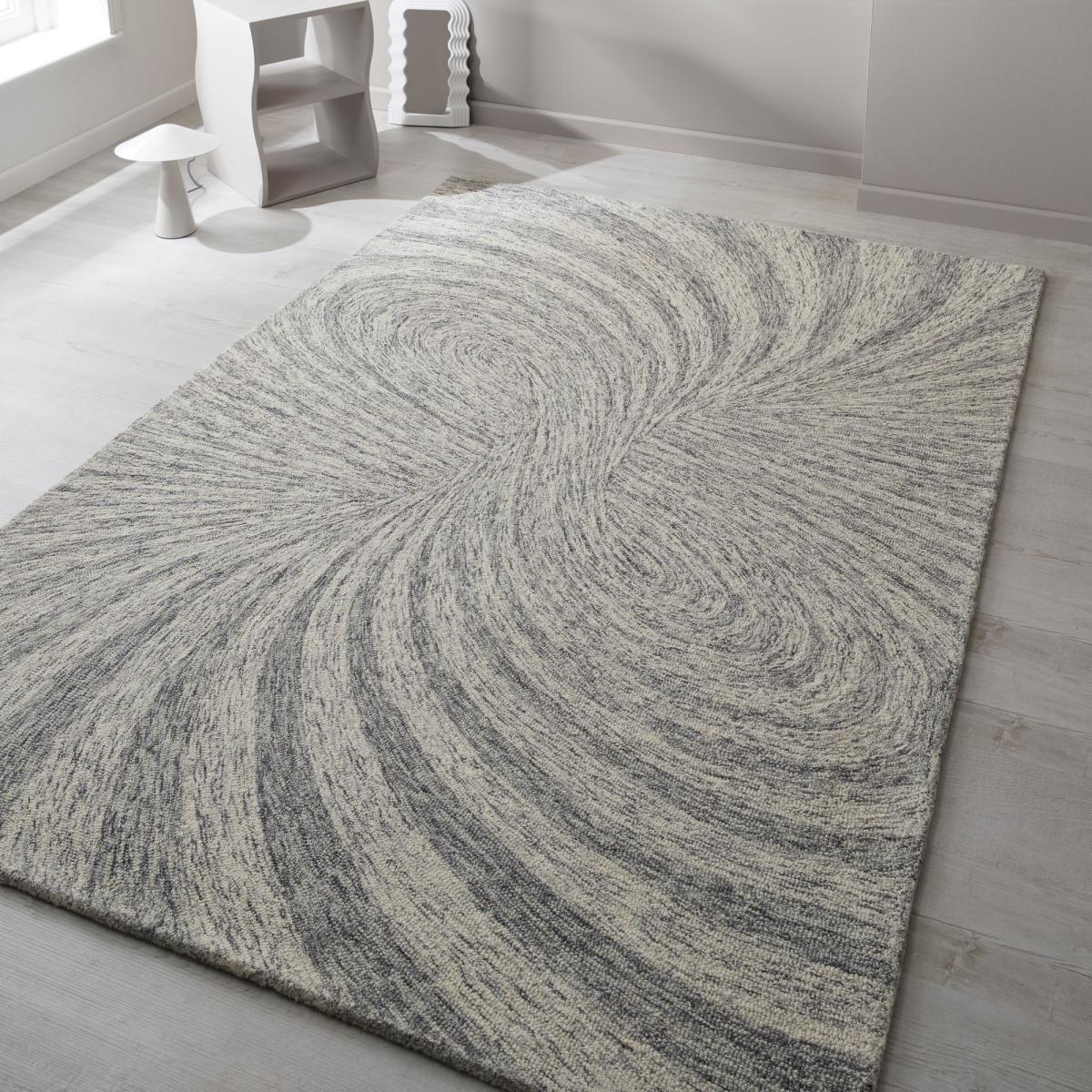 Elements Abstract Paradox Wool Rug in Grey160x235cm – image 1