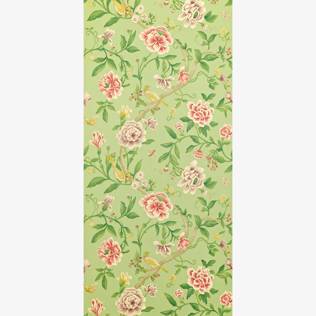 Porcelain Floral Wallpaper 101 by Sanderson in Rose Fennel Roll