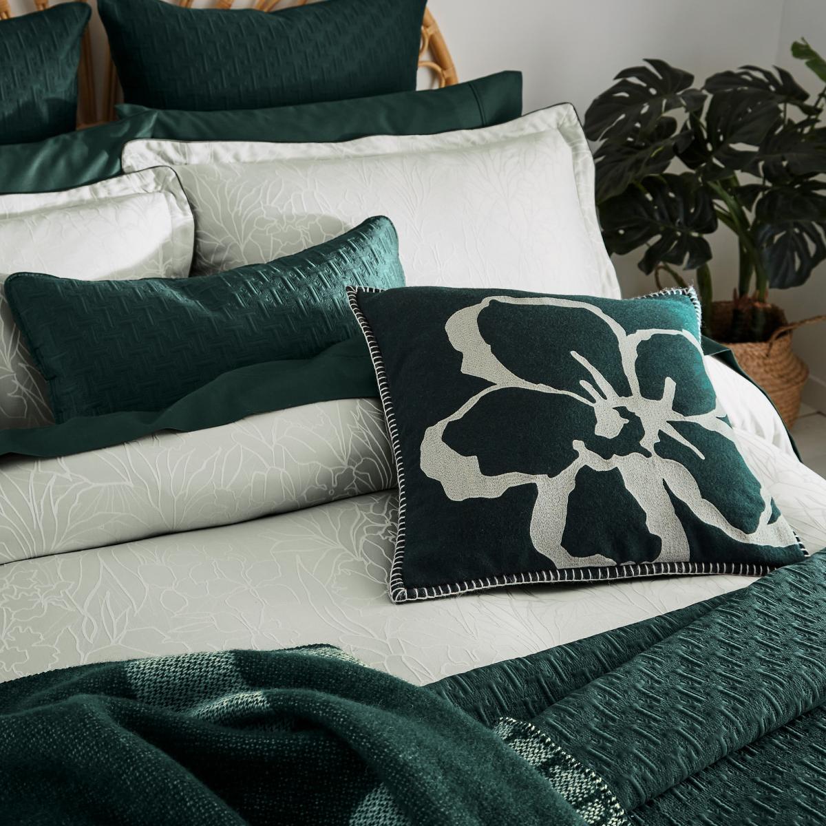 Lemongrass Jaquard Bedding Duvet Cover and Pillowcase by Ted Baker in Sage Green 260x220cm – image 3