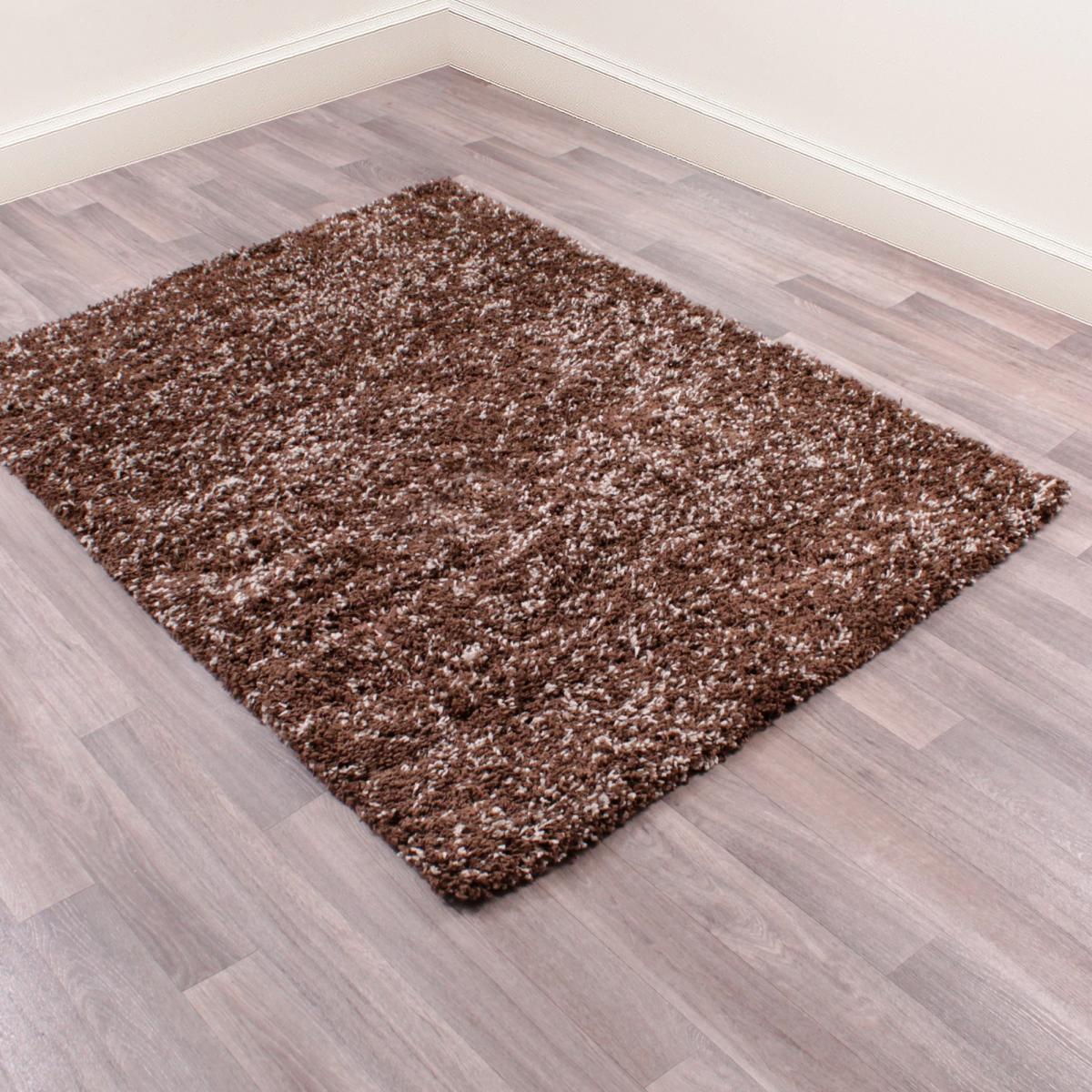 Indulgence Plain Shaggy Rugs in Latte Brown – image 1