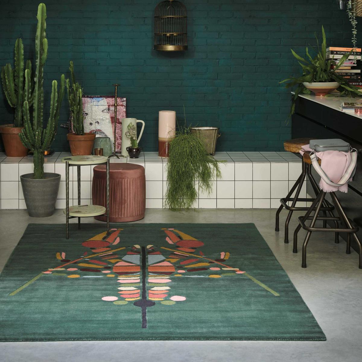 Emerging Lobster Wool Rugs 160407 by Ted Baker in Green – image 1