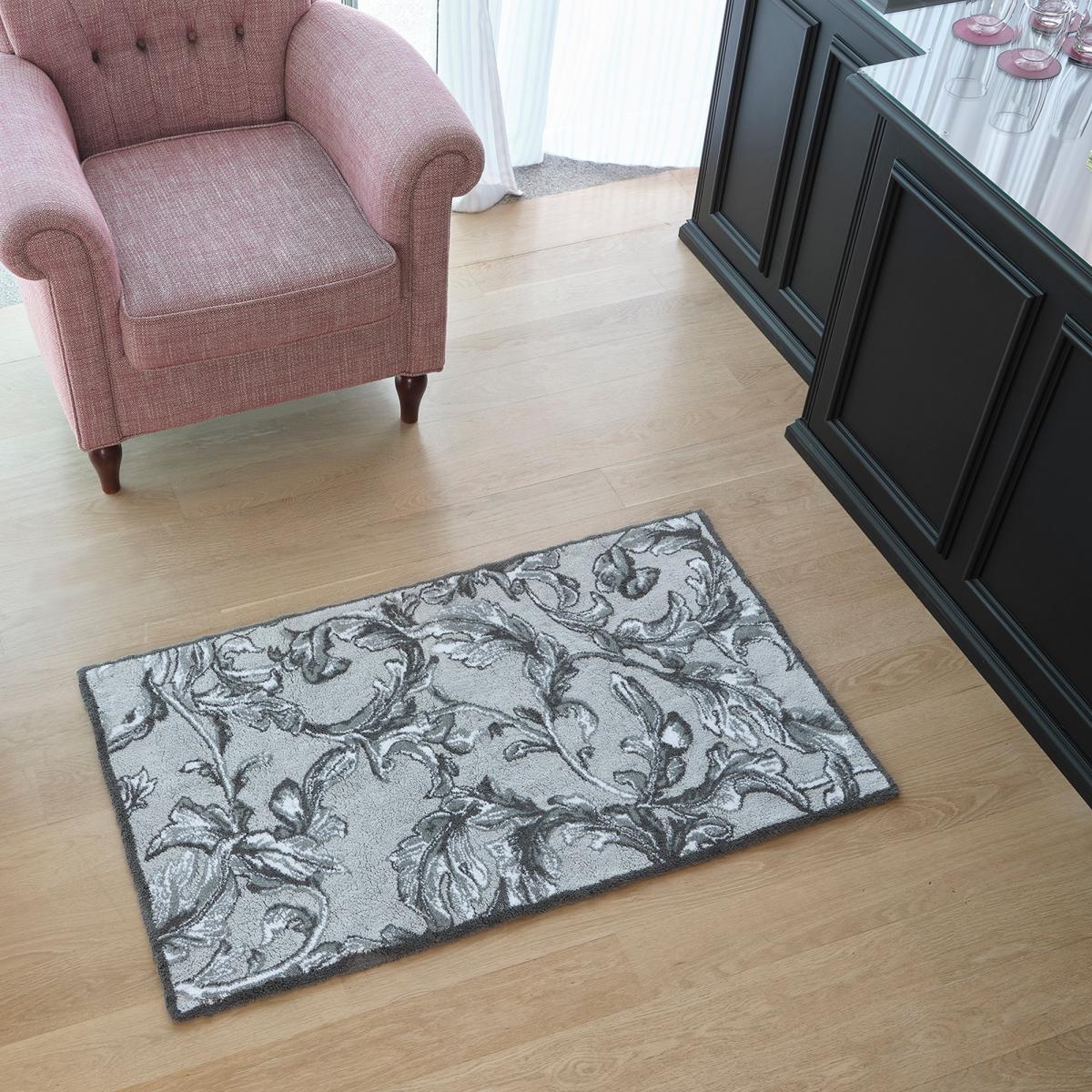 Castel 900 Leaf Bath Mat in Grey by Designer Abyss & Habidecor 70x120cm – image 2