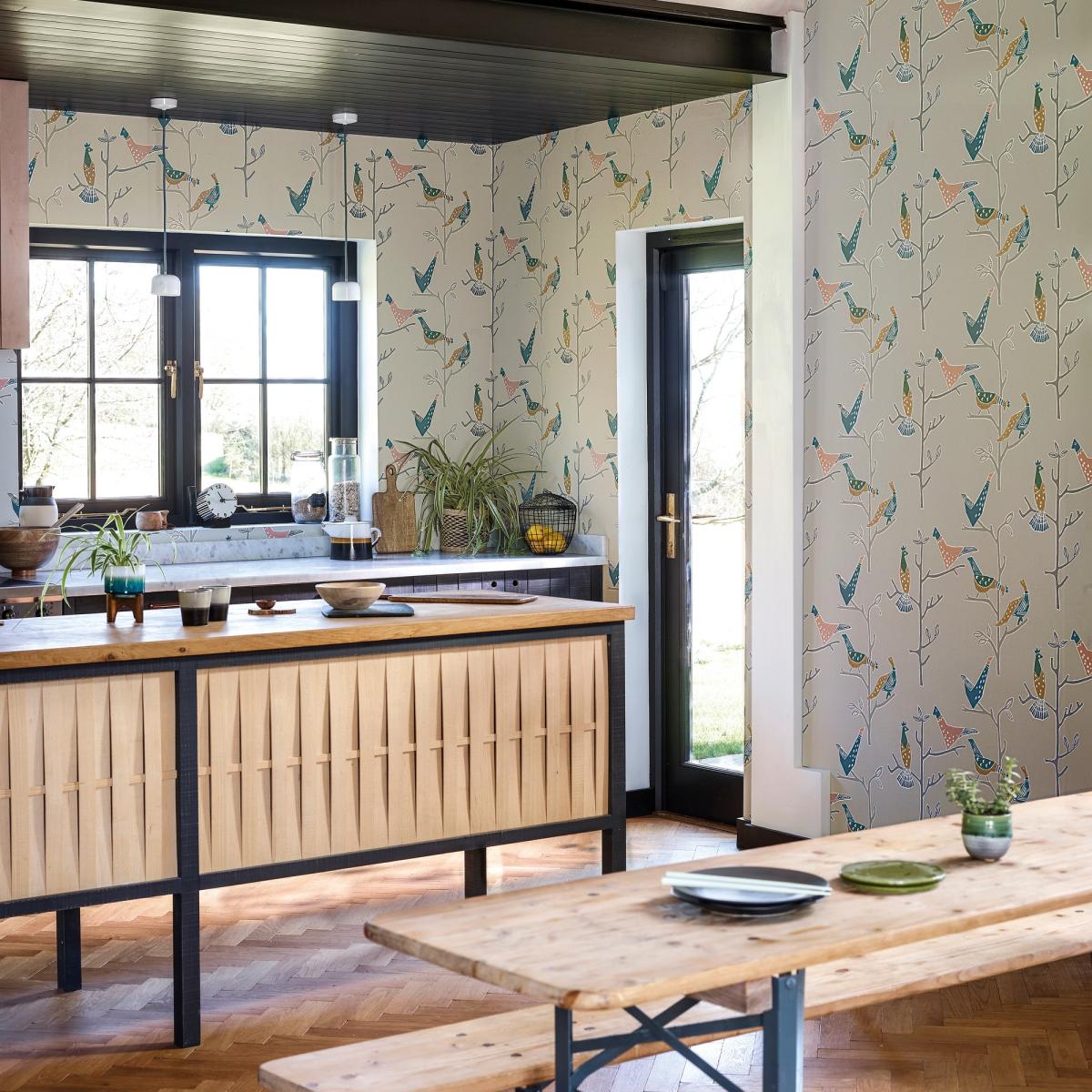 Passaro Bird Wallpaper 111926 by Scion in Ginger Teal Green Roll – image 1