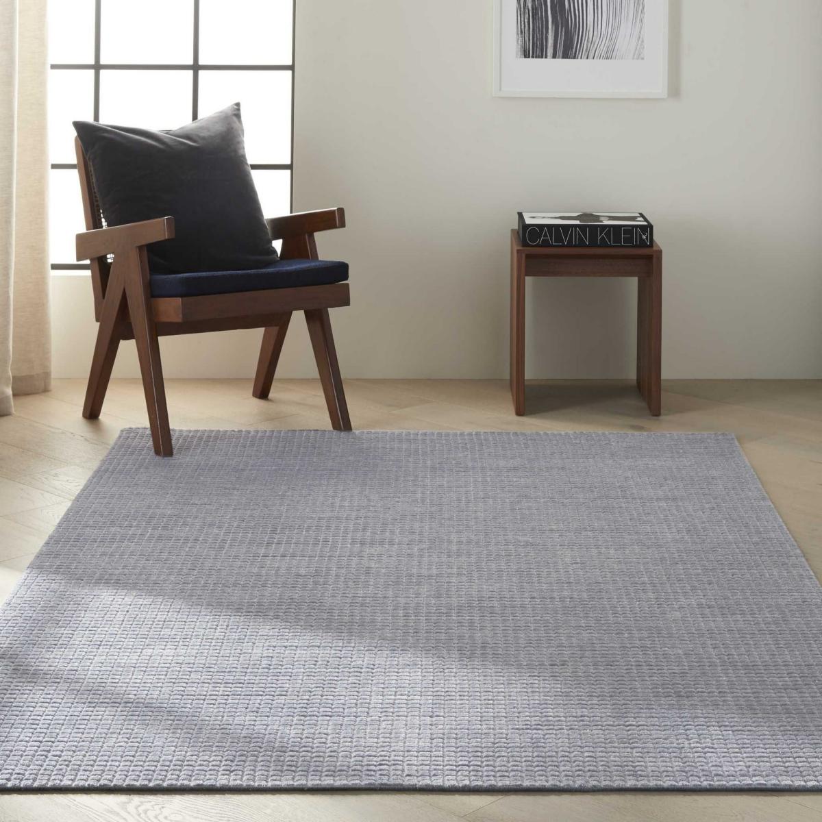 Calvin Klein Pretoria Quilted Designer Wool Rugs CK890 in Blue – image 2