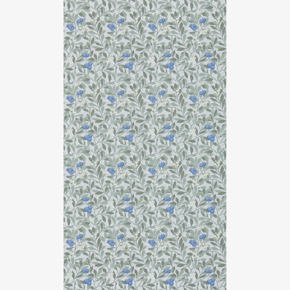 Arbutus Wallpaper 214721 by Morris & Co in Silver Cobalt Blue Roll