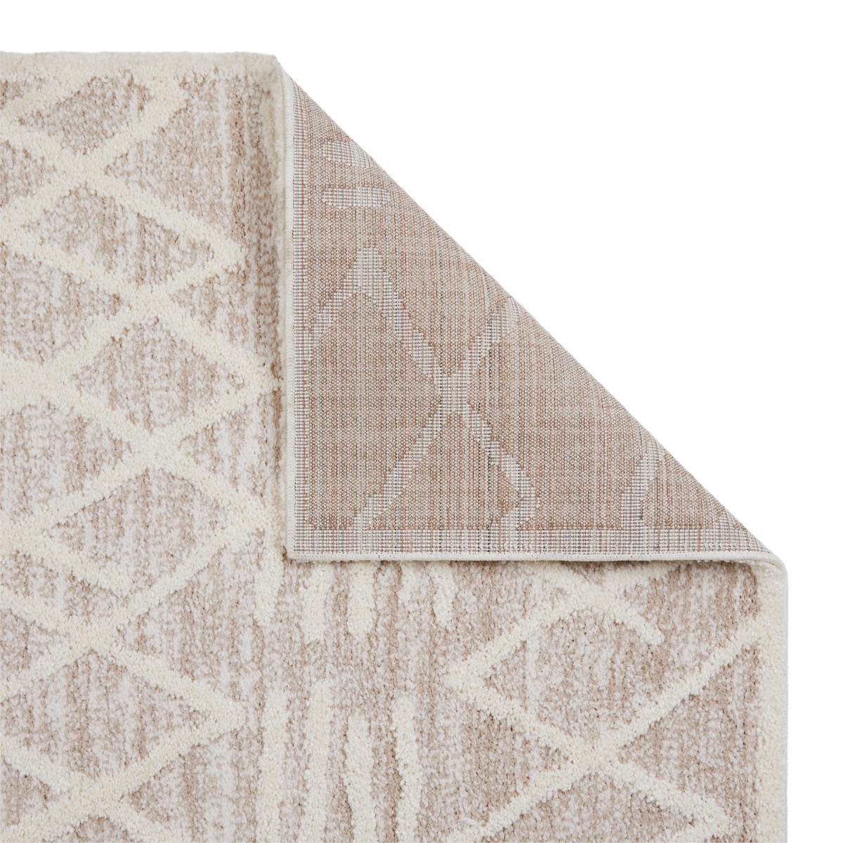 Tribal 626W Diamond Shaggy Rug in Beige Ivory80x150cm – image 4