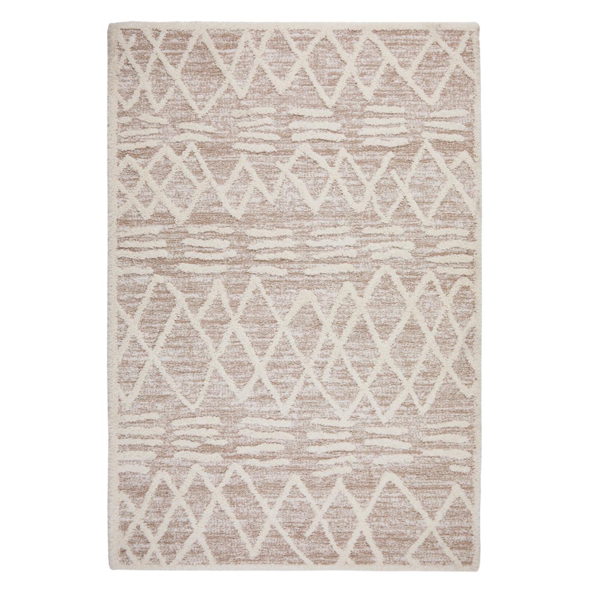 Tribal 626W Diamond Shaggy Rug in Beige Ivory80x150cm – image 5