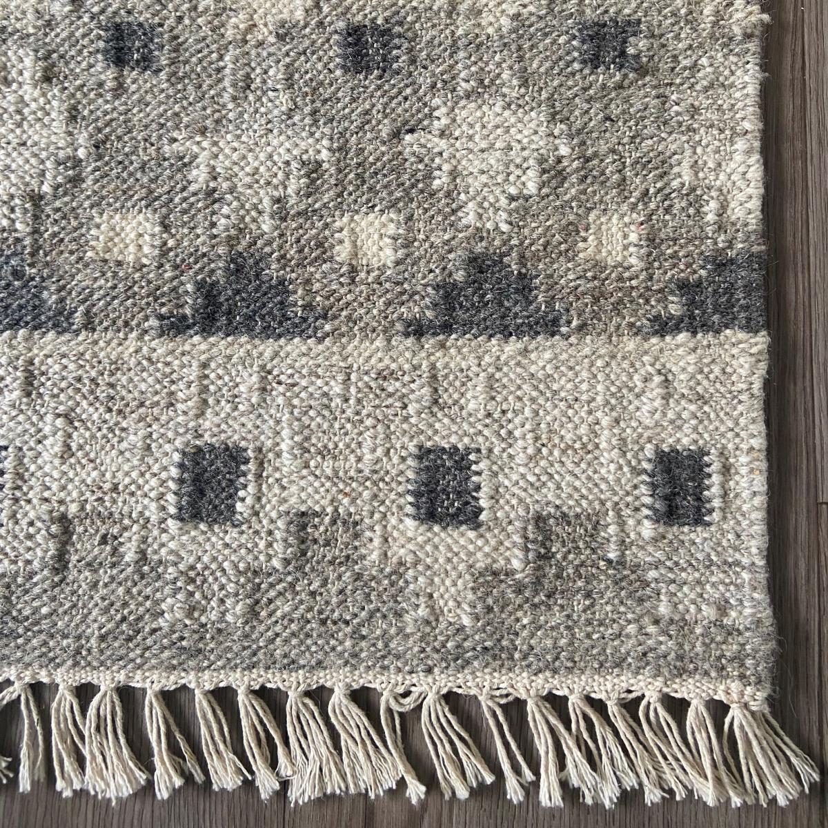Hippie Kelim Traditional Tribal Natural Grey Wool Rugs90x150cm – image 3