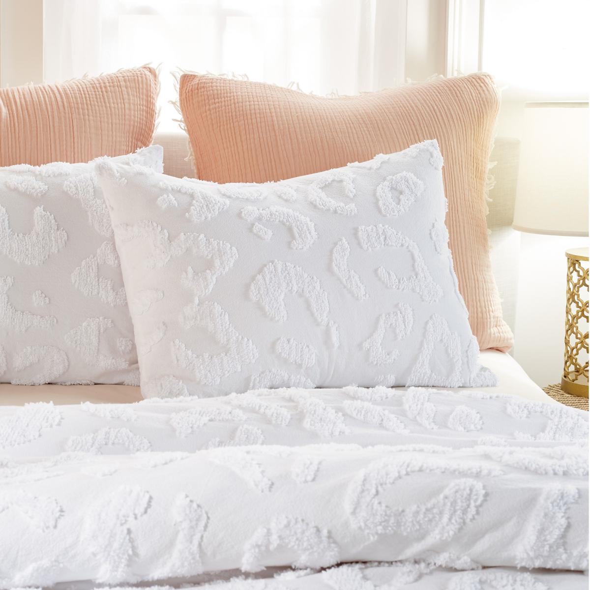 Chenille Leopard Cotton Bedding by Peri Home in White 260x220cm – image 5