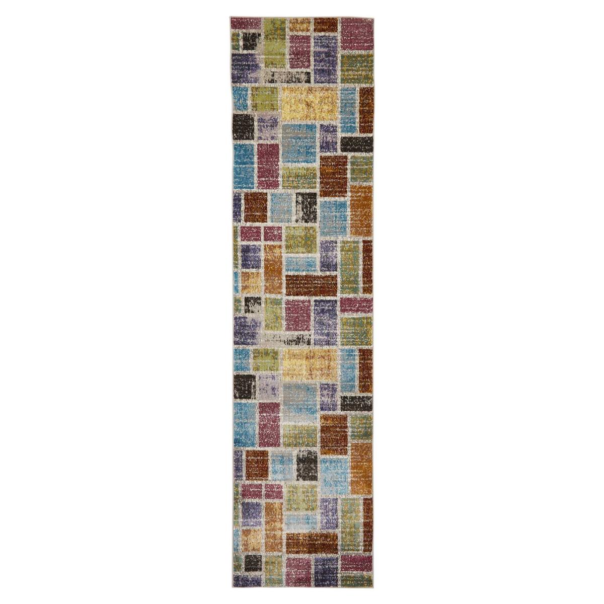 16th Avenue Multi-coloured Block Hallway Runner Rug 37A&nbsp;60x230cm – image 4