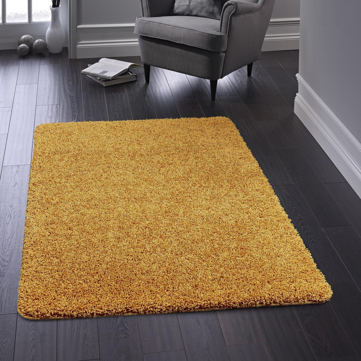 Buddy Washable Plain Rugs in Ochre Yellow 100x150cm – image 1