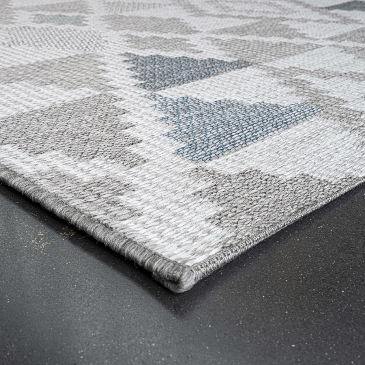 Brighton Flatweave Indoor Outdoor Rugs 98053 5042 in Grey Blue120x170cm – image 2