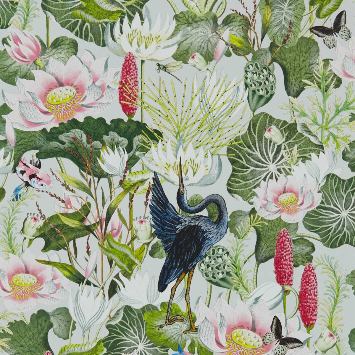 Waterlily Wallpaper W0137 02 by Wedgwood in Dove Grey Roll – image 5