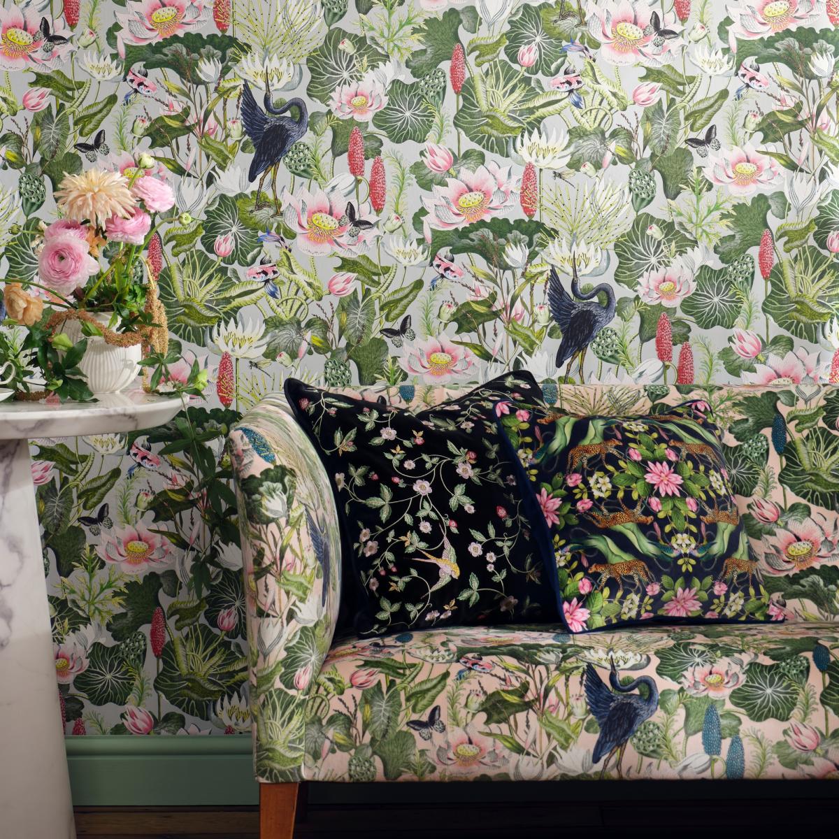 Waterlily Wallpaper W0137 02 by Wedgwood in Dove Grey Roll – image 1
