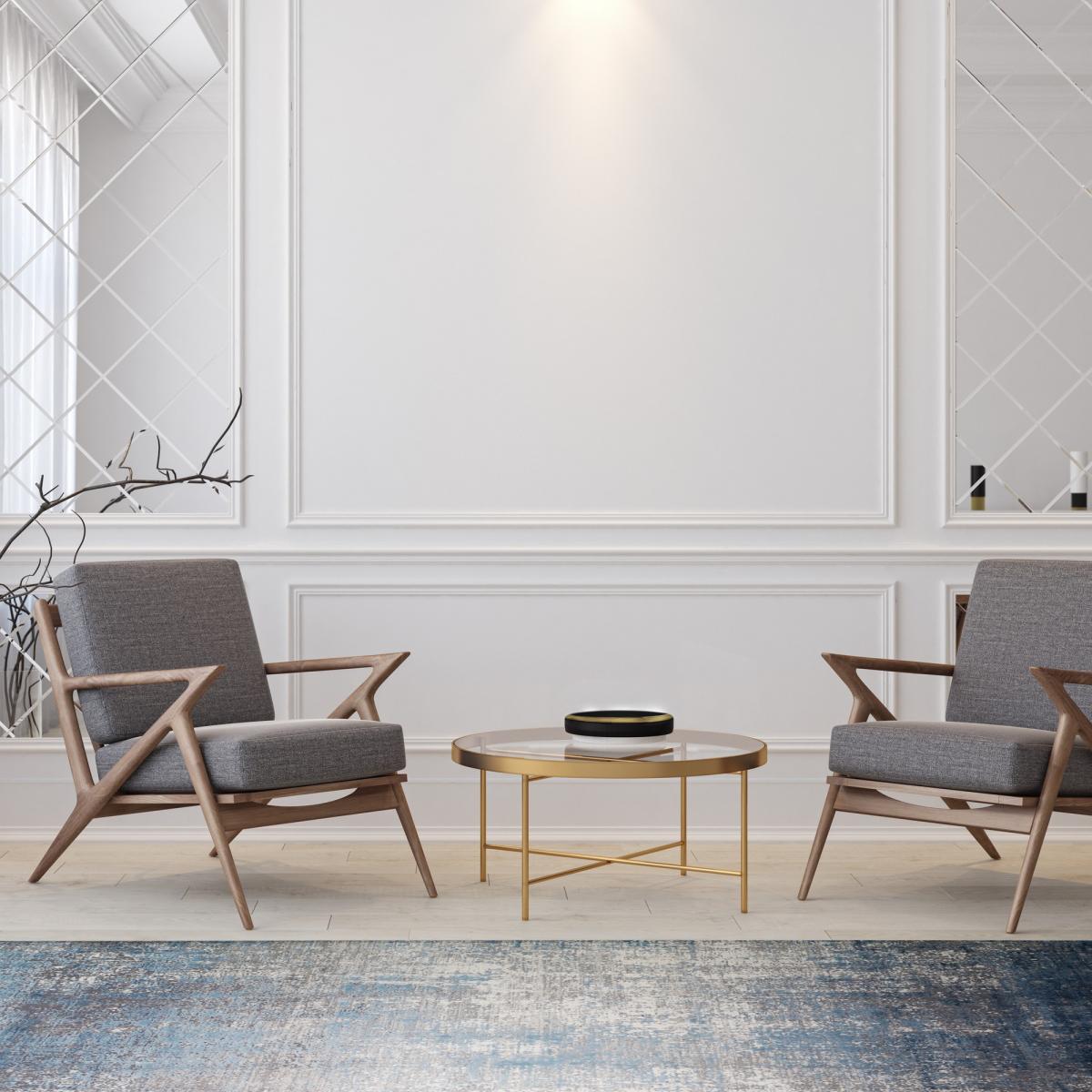 Luxury Toros Ombre Distressed Rug in Navy Blue120x180cm – image 2
