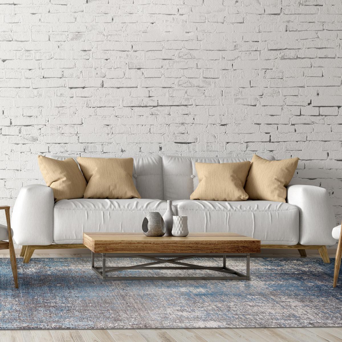 Luxury Toros Ombre Distressed Rug in Navy Blue120x180cm – image 1