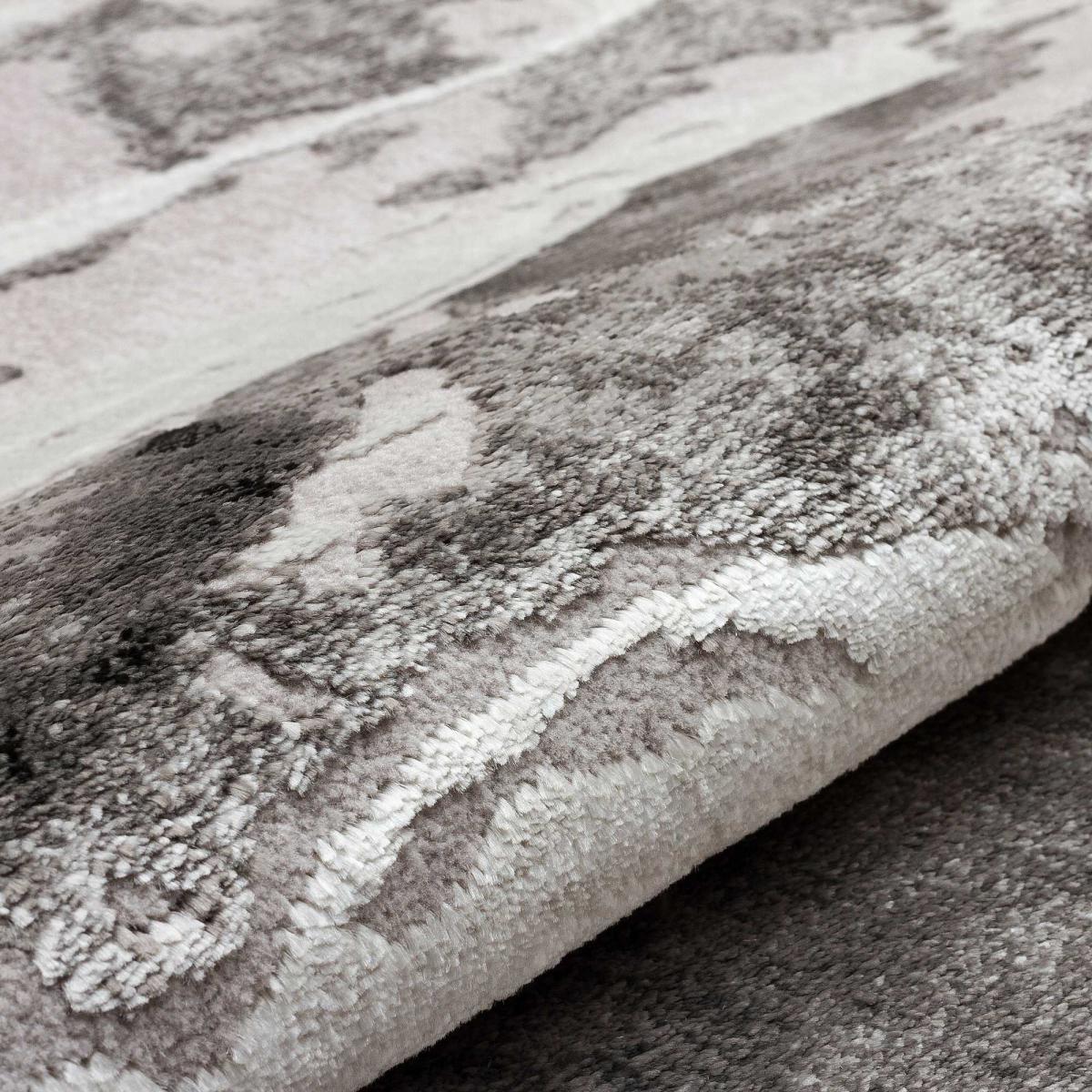 Blaze BLZ06 Abstract Marble Runner Rugs in Silver Grey 80x240cm – image 4