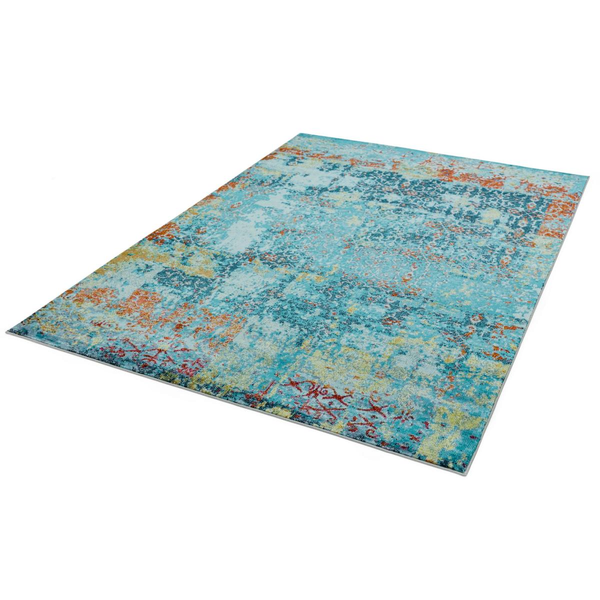 Amelie Vintage Abstract Rugs in AM10 Blue 200x290cm – image 2