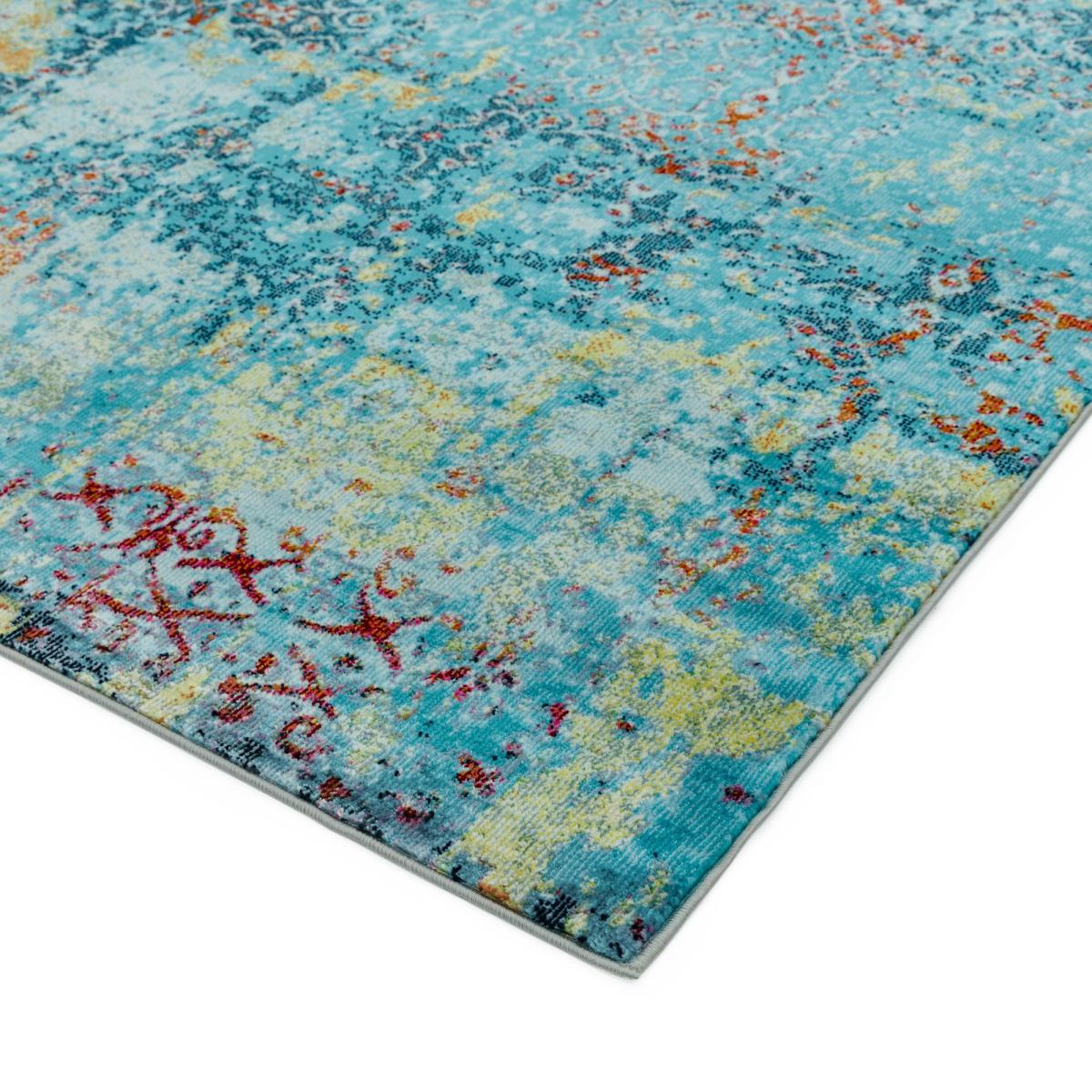 Amelie Vintage Abstract Rugs in AM10 Blue 200x290cm – image 3