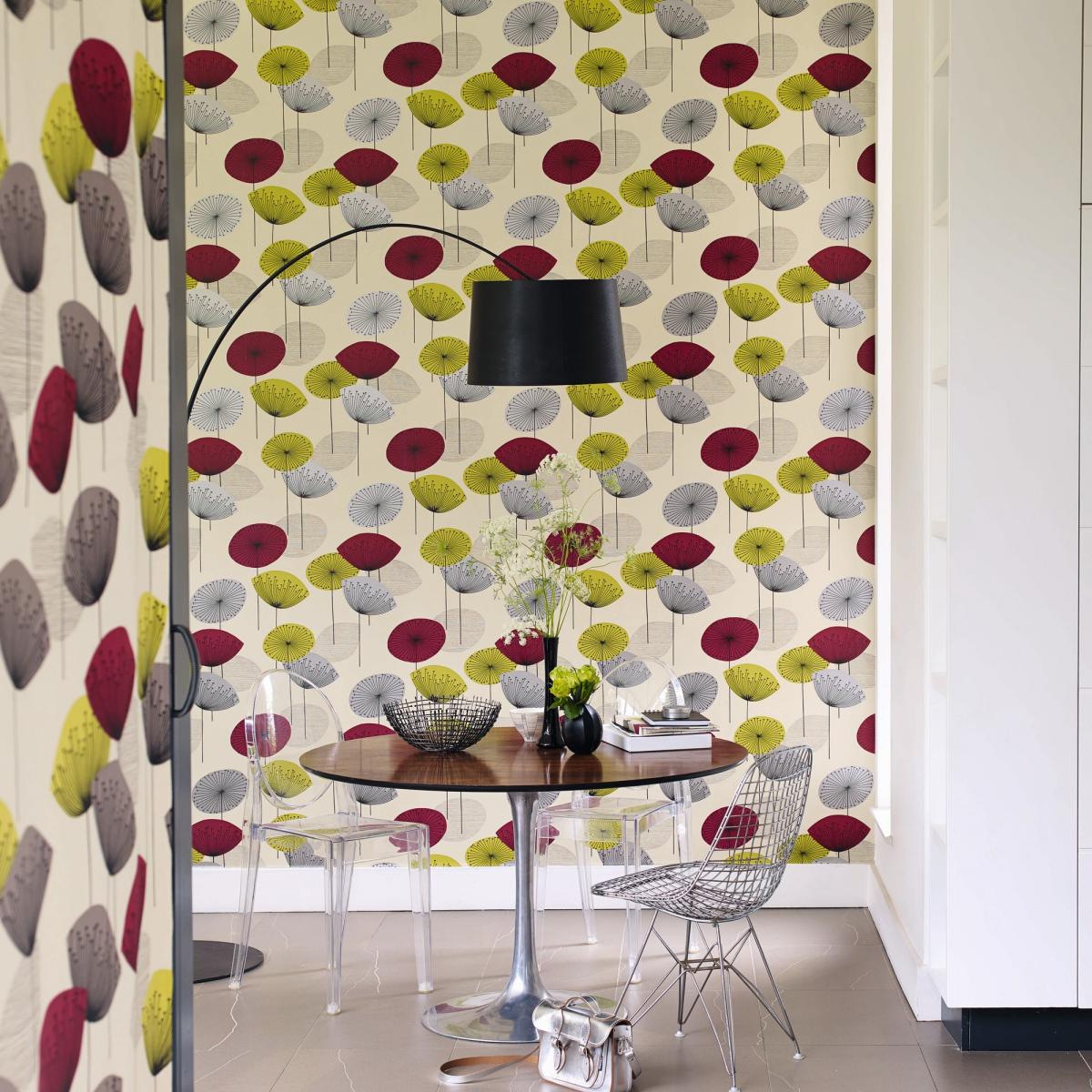Dandelion Clocks Wallpaper 102 by Sanderson in Blackcurrant Purple&nbsp;Roll – image 2