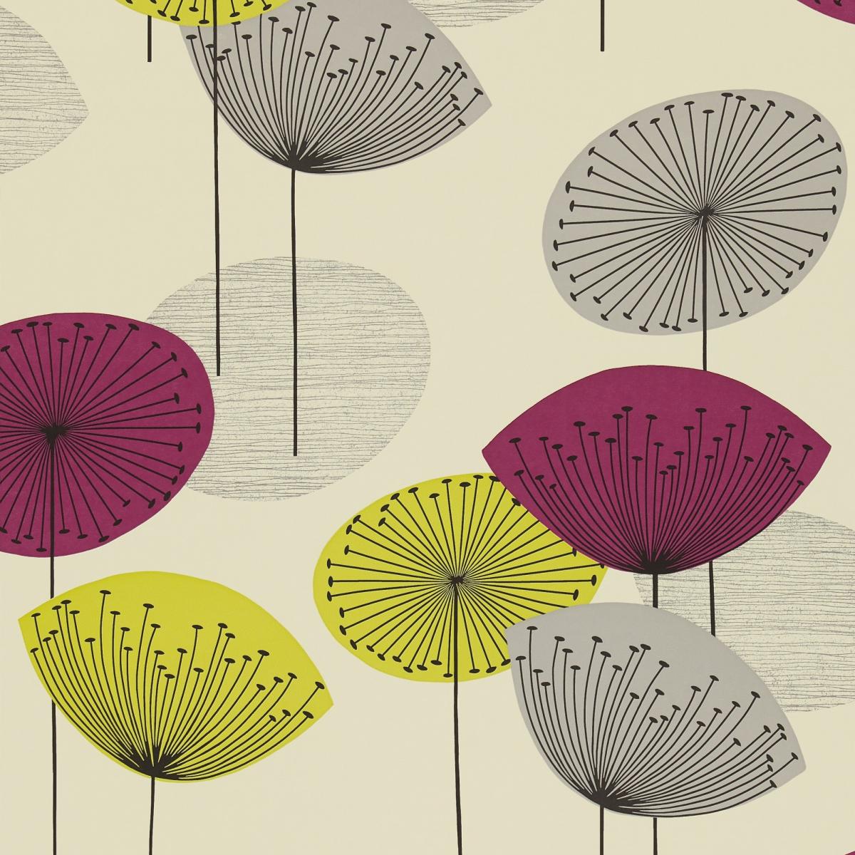 Dandelion Clocks Wallpaper 102 by Sanderson in Blackcurrant Purple&nbsp;Roll – image 4
