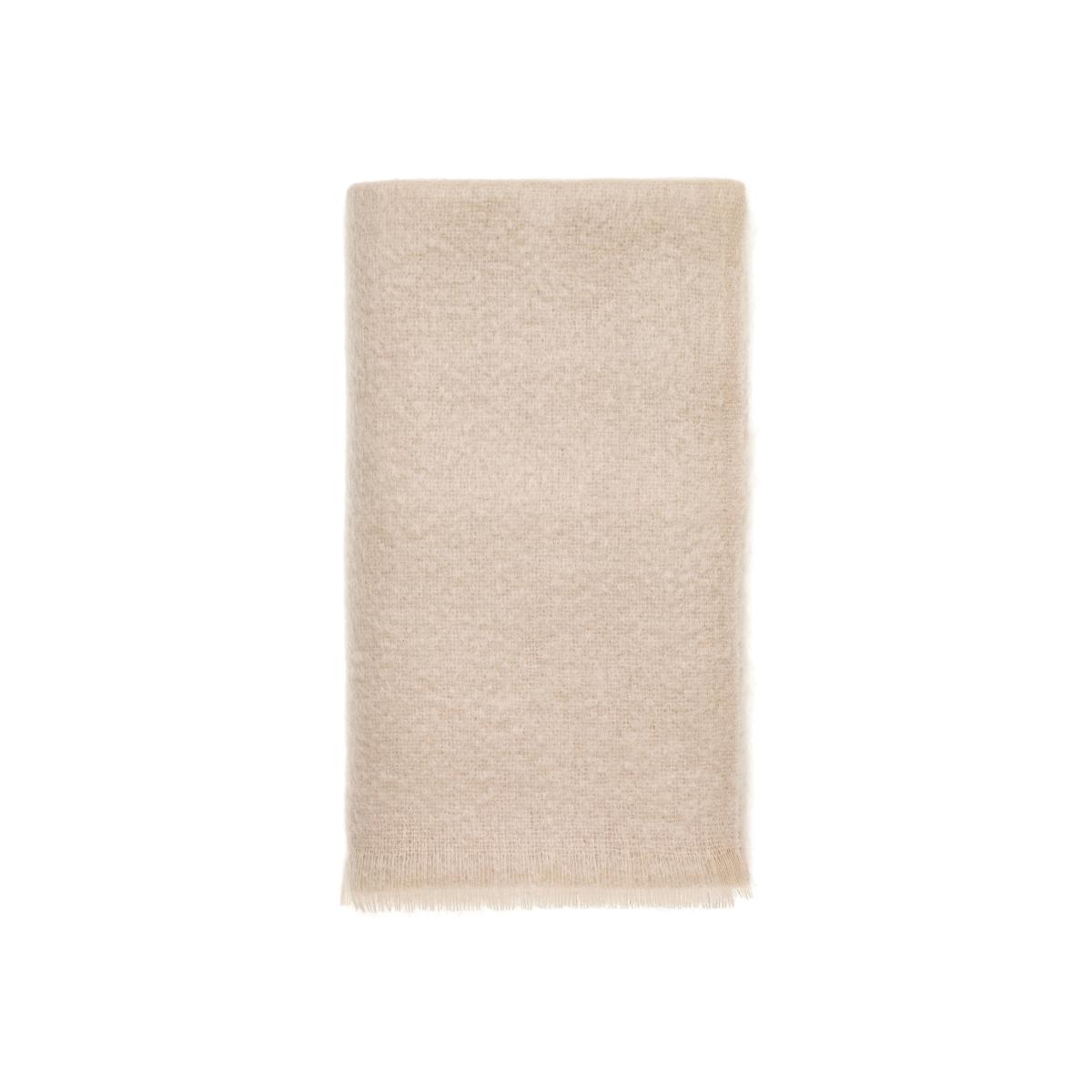 Moseley Mohair Plain Throw by LuxeTapi in Vanilla White135x190cm