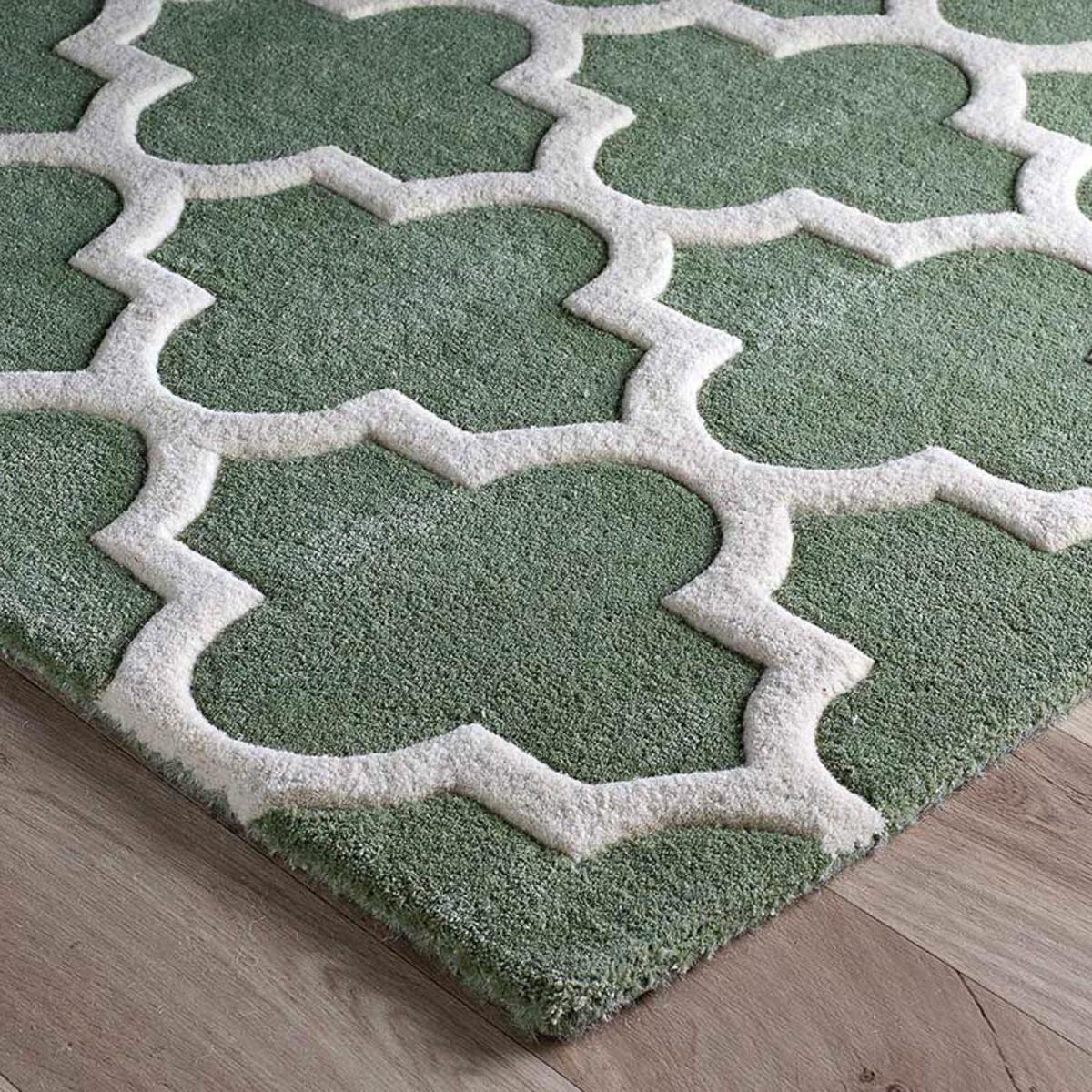 Arabesque Modern Wool Rugs in Sage Green 200x285cm – image 2