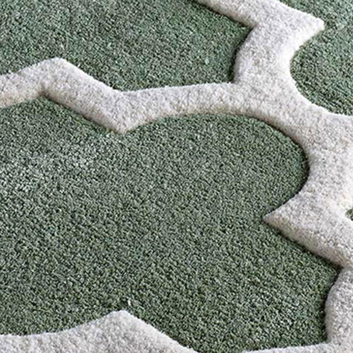 Arabesque Modern Wool Rugs in Sage Green 200x285cm – image 3