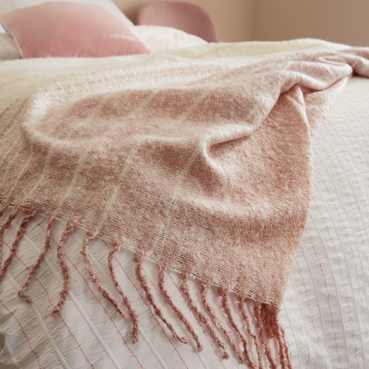 Confidence Stripe Throw by Katie Piper in Grapefruit Blush130x170cm – image 2