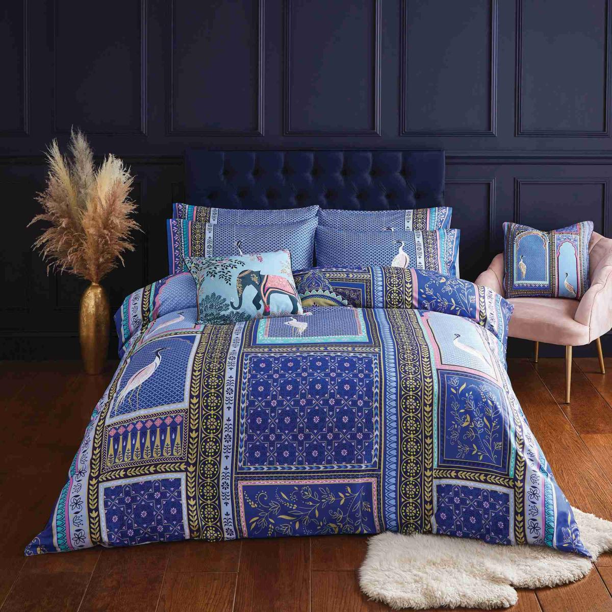 Lattice Windows Bedding by Sara Miller in Indigo Blue200x200cm – image 1