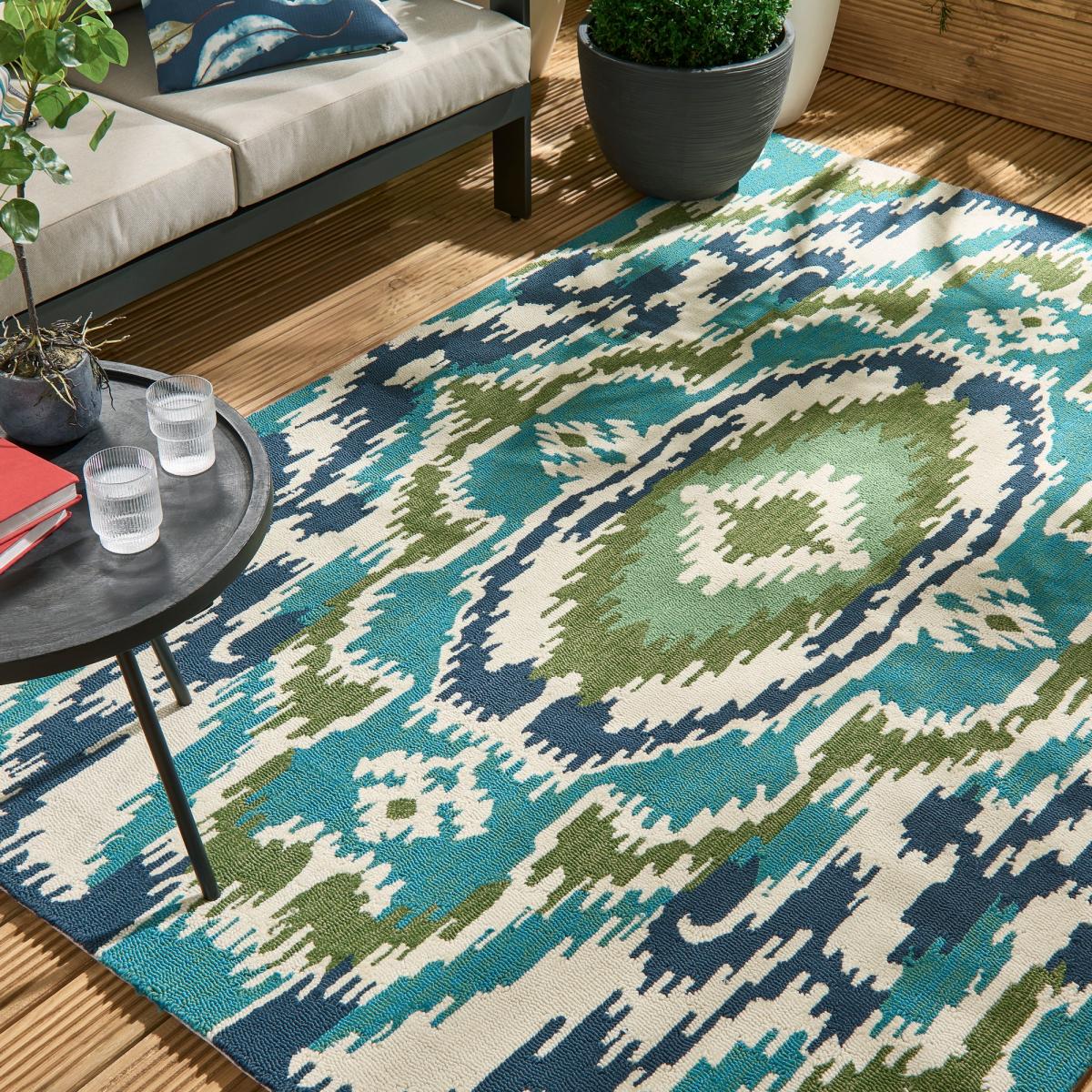 Ixora Indoor Outdoor Rugs 442007 in Emerald Palm Chartreuse – image 1
