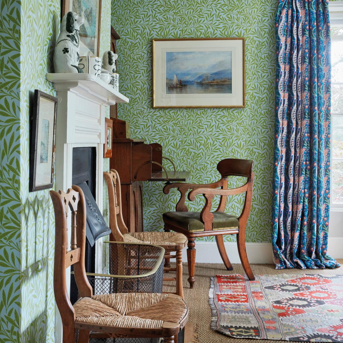 Willow Leaf Wallpaper 216964 by Morris & Co in Sky Leaf Roll – image 1