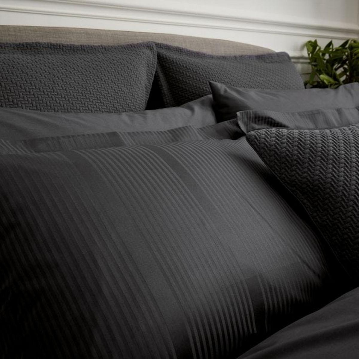 Mansa Stripe Cotton Bedding in Charcoal Grey&nbsp;220x230cm – image 3