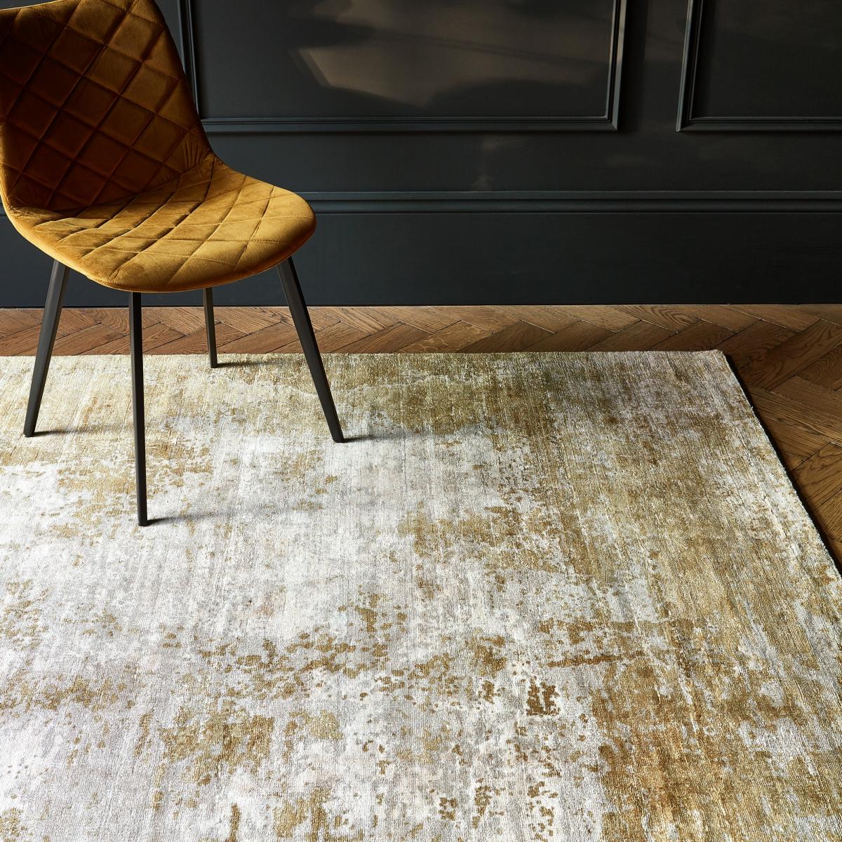 Gatsby Modern Abstract Metallic Viscose Rugs in Autumn 160x230cm – image 1