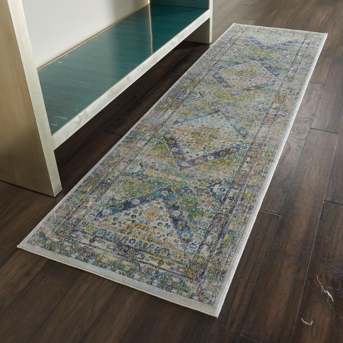 Ankara Global Traditional Persian Hallway Runners ANR07 in Blue Grey 61x183cm – image 1