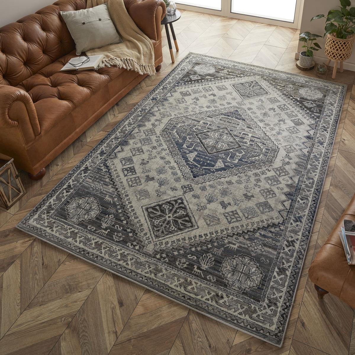 Kendra 2603 H Traditional Medallion Rugs in Blue – image 1