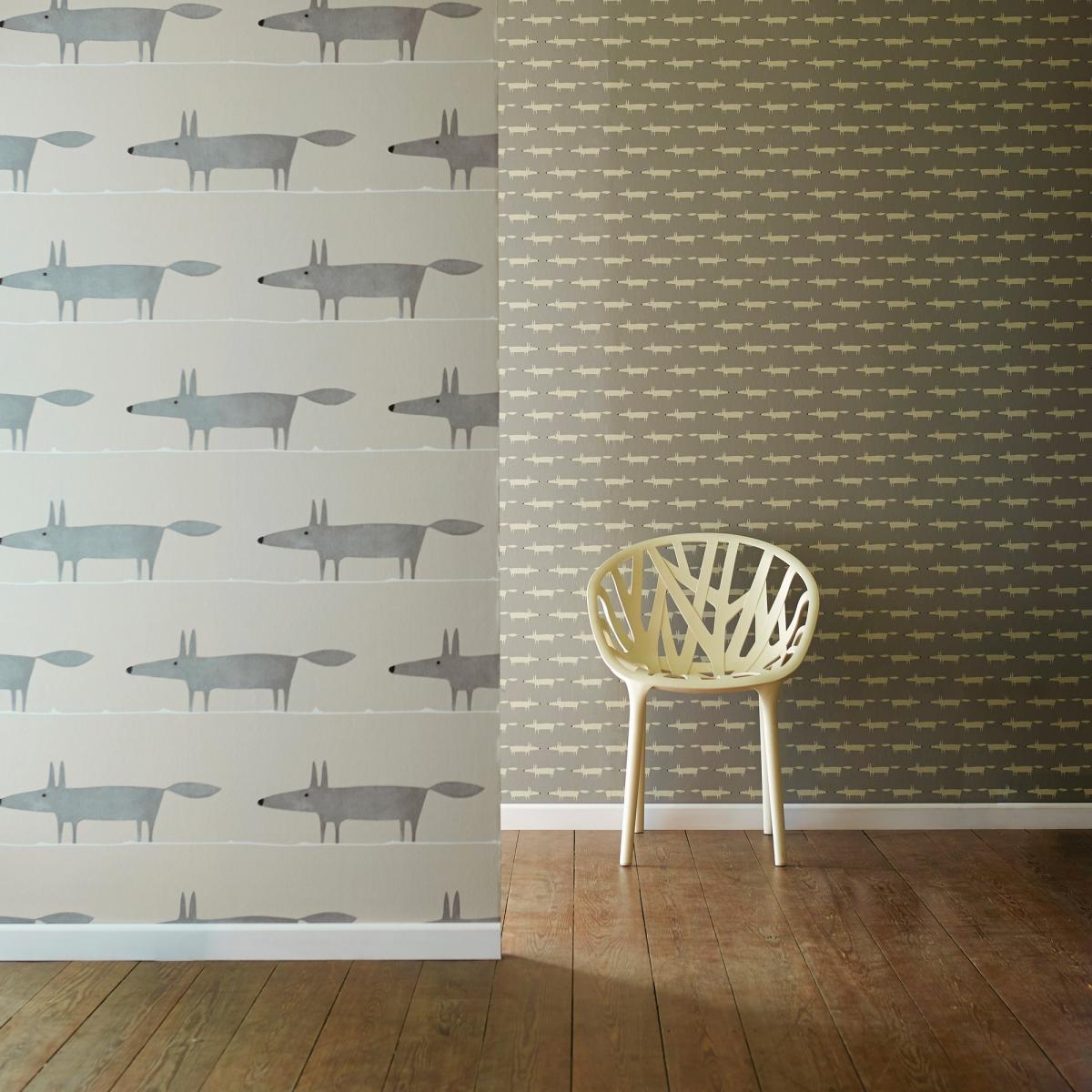 Mr Fox Wallpaper 110844 by Scion in Silver Grey Roll – image 1