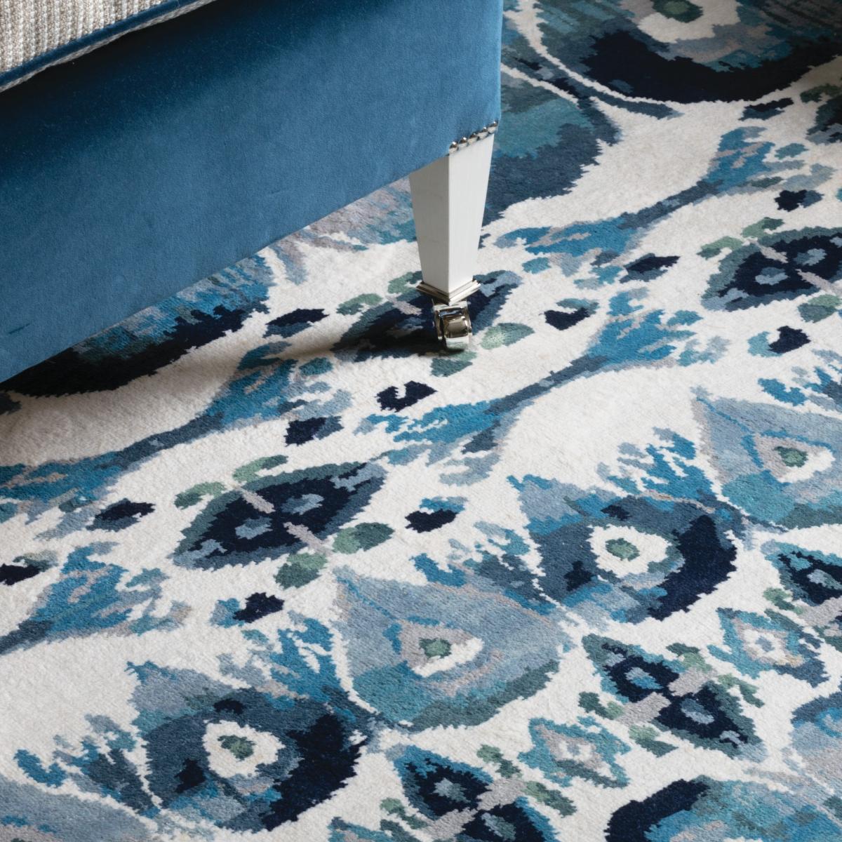 Imaza Abstract Bamboo Rug By William Yeoward in Ocean Blue300x425cm – image 2