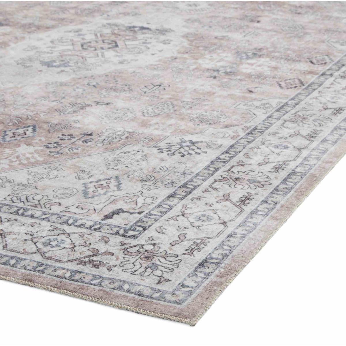 Tabriz H1156 Traditional Distressed Medallion Rugs in Rose150x230cm – image 4