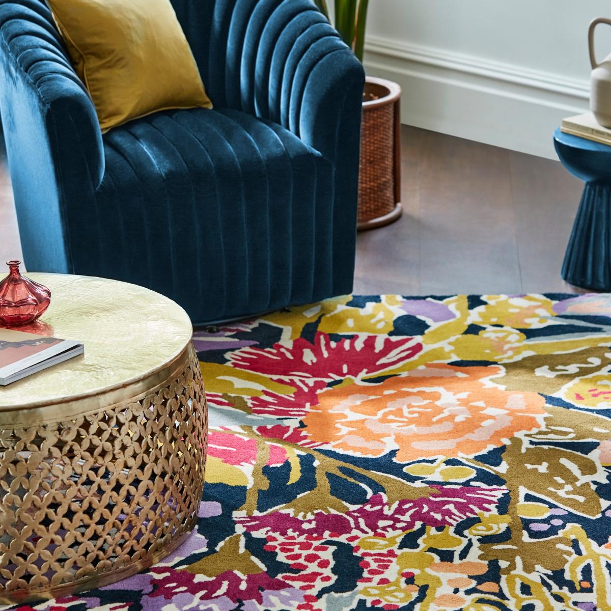 Sanguine 143205 Rugs by Harlequin in Aubergine Palm Apricot Indigo250x350cm – image 2