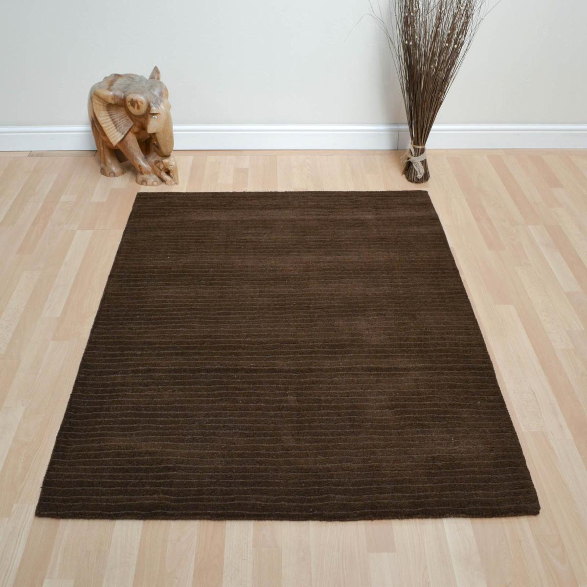 Pinstripe Rugs DT01 in Chocolate – image 1