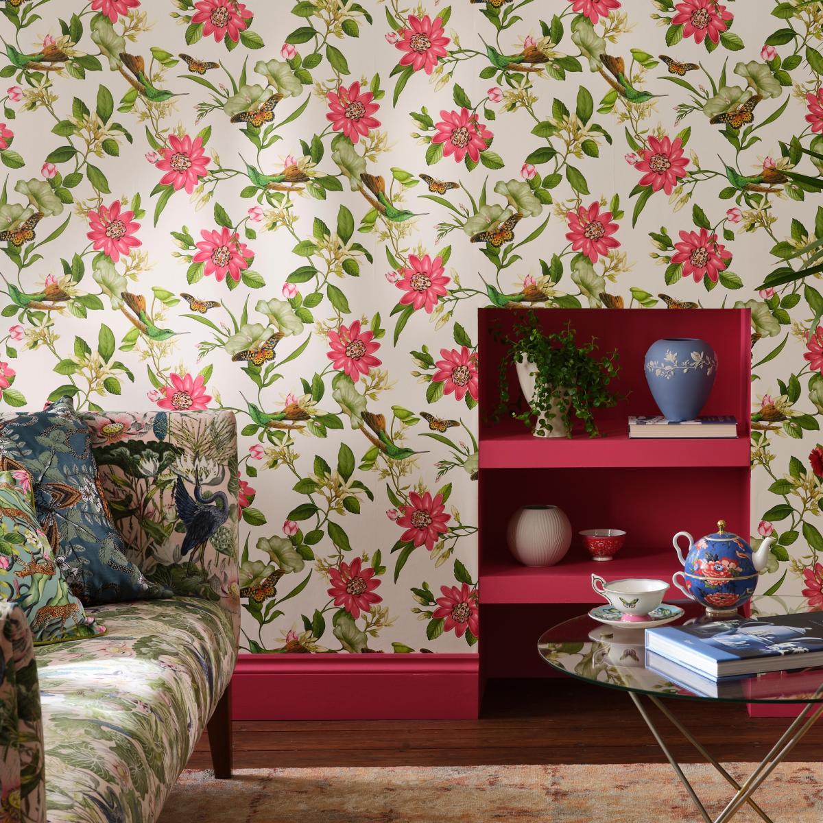 Pink Lotus Wallpaper W0132 02 by Wedgwood in Ivory White Roll – image 2