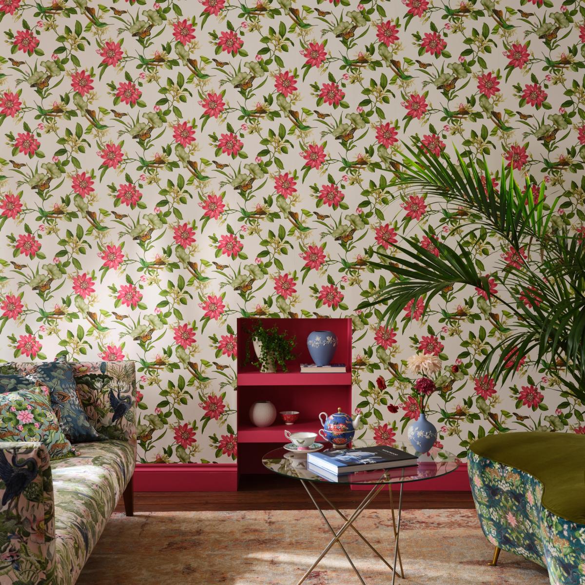 Pink Lotus Wallpaper W0132 02 by Wedgwood in Ivory White Roll – image 1