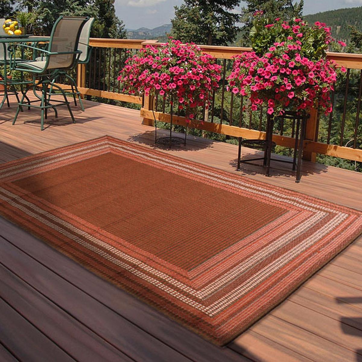 Outdoor Border Rugs in Terracotta by Rugstyle – image 2