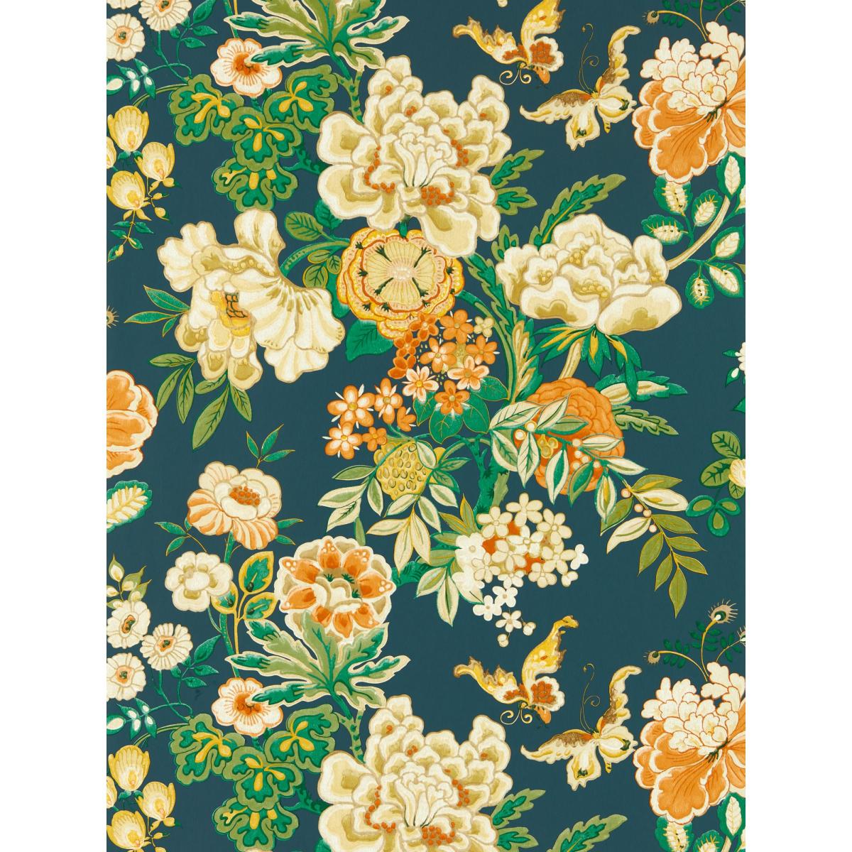 Emperor Peony Wallpaper 217120 by Sanderson in Midnight Apricot Roll – image 5