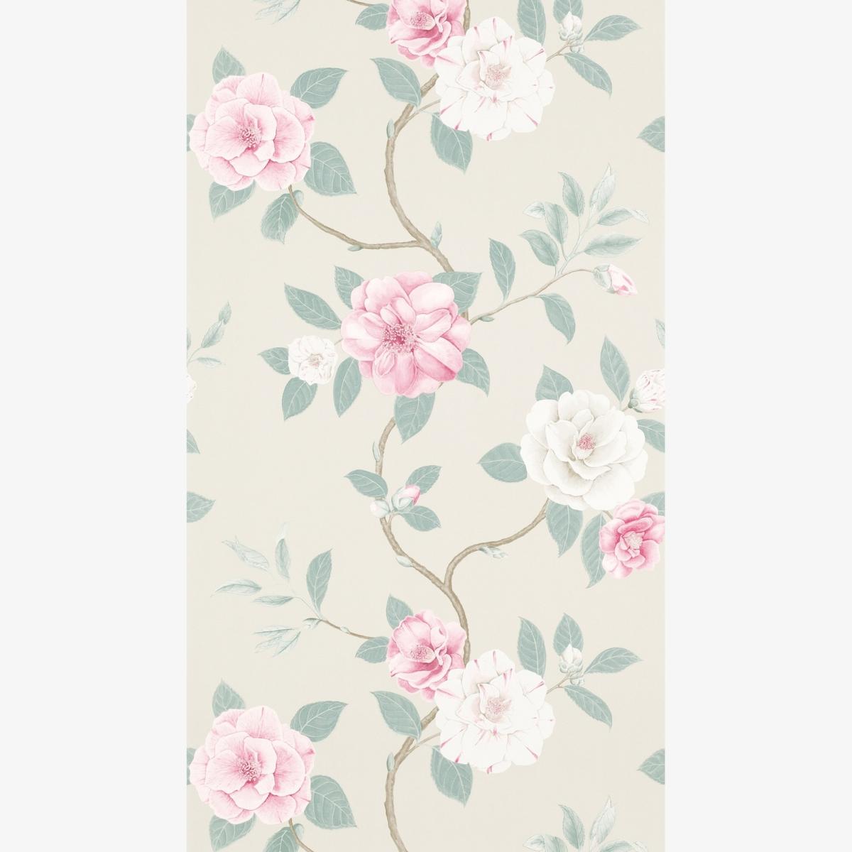Christabel Wallpaper 213376 by Sanderson in Rose Pewter Grey Roll