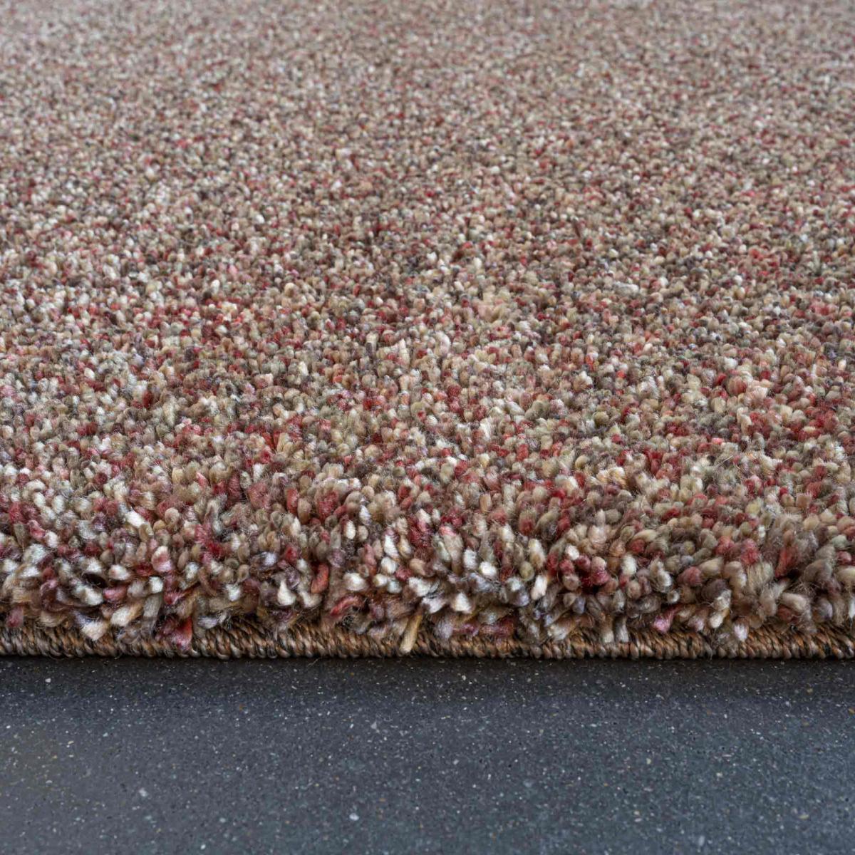 Coral Modern Speckled Shaggy Rugs 24001 1121 in Red240x340cm – image 3