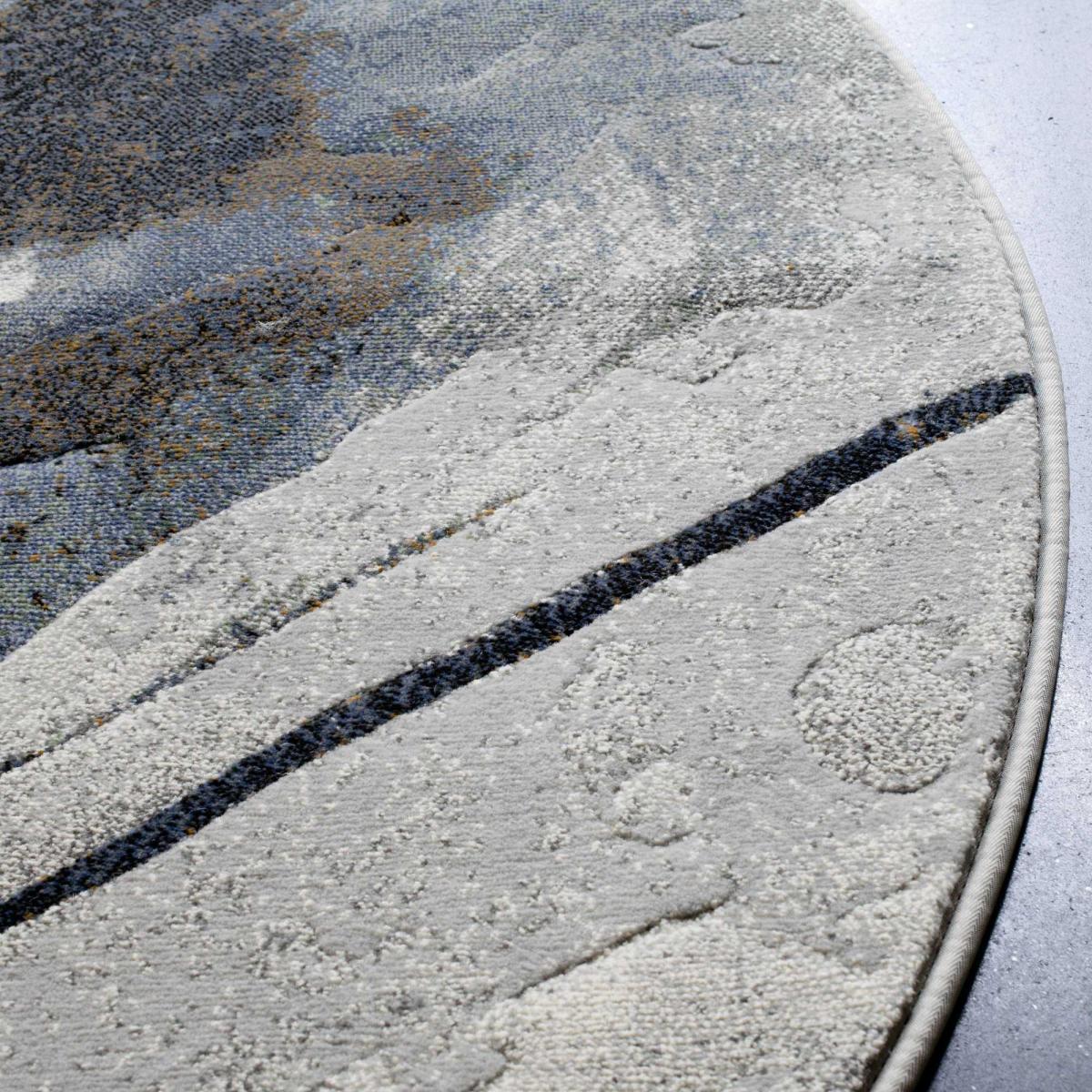 Galleria Abstract 63529 2626 Circle Rugs in Slate Grey Multi 240x240cm – image 3