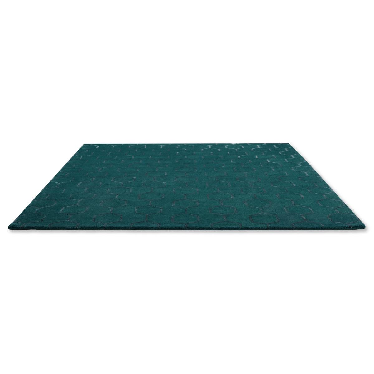 Gio Geometric Wool Rugs 39107 by Wedgwood in Teal Green – image 2